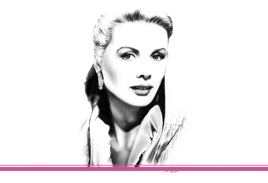 Grace Kelly – Die Verkörperung zeitloser Eleganz in einer Bleistiftzeichnung