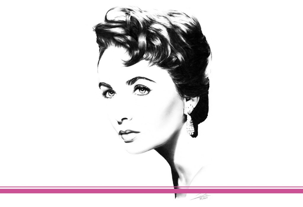 Elizabeth Taylor – Eine Hollywood-Legende als Bleistiftzeichnung