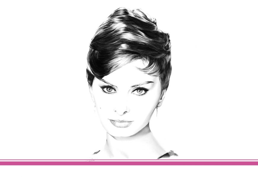 Minimalzeichnung Sophia Loren