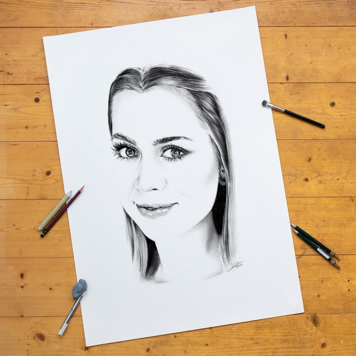 Bleistiftzeichnung Portrait Kunst Dirk Richter - original Bleistiftzeichnung Jill Kassidy