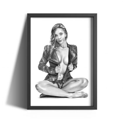 Bleistiftzeichnung Pinup Kunst Dirk Richter - Kunstwerk Marie