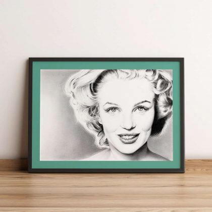 gerahmte Zeichnung Marilyn Monroe