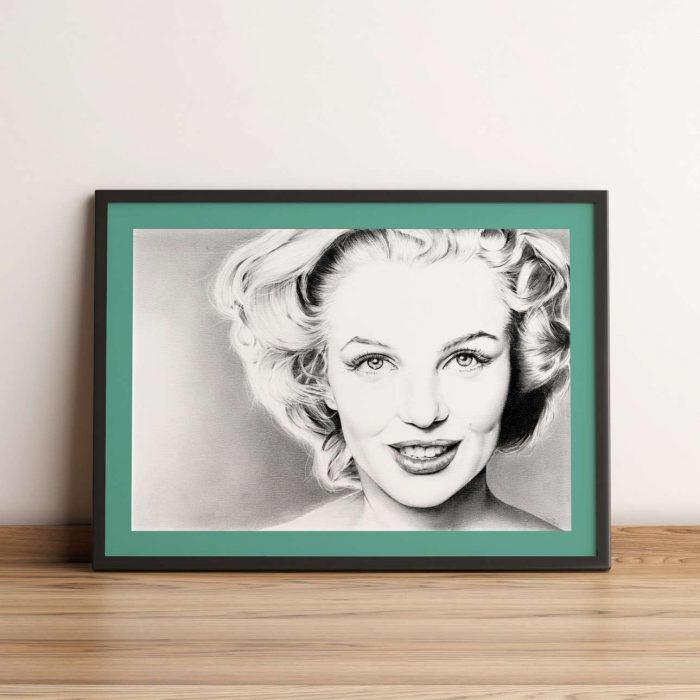 gerahmte Zeichnung Marilyn Monroe