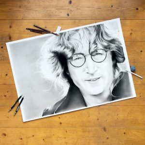 original Zeichnung Portrait John Lennon