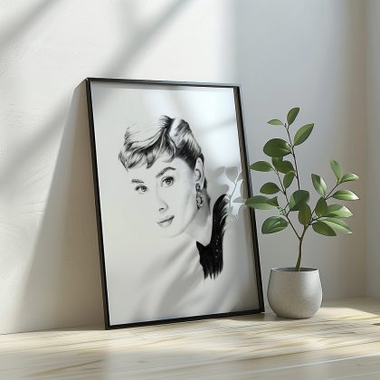 angelehnter Rahmen Audrey Hepburn 2