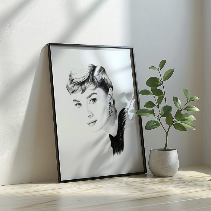angelehnter Rahmen Audrey Hepburn 2