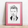 gerahmter Kunstdruck Wandbild von David Bowie