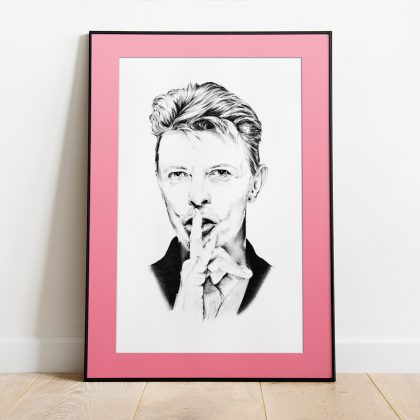gerahmter Kunstdruck Wandbild von David Bowie