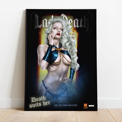 gerahmter Kunstdruck Wandbild Death suits her