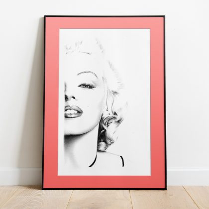 gerahmter Kunstdruck Wandbild Marilyn Monroe halb