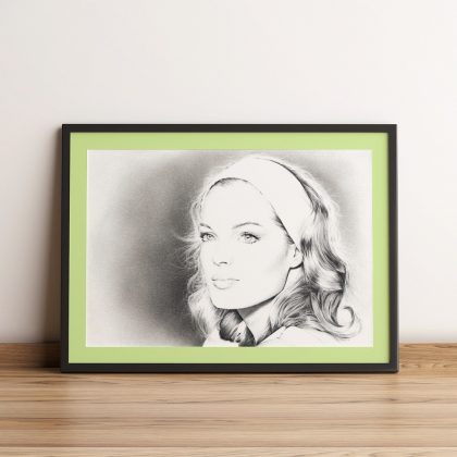 gerahmter Kunstdruck Wandbild Romy Schneider 2