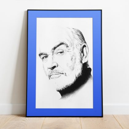 gerahmter Kunstdruck Wandbild Sean Connery