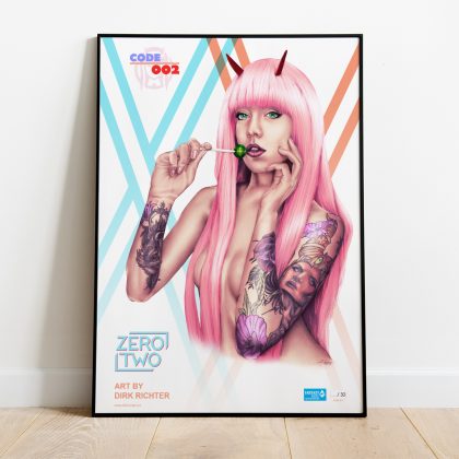 gerahmter Kunstdruck Wandbild Zero Two