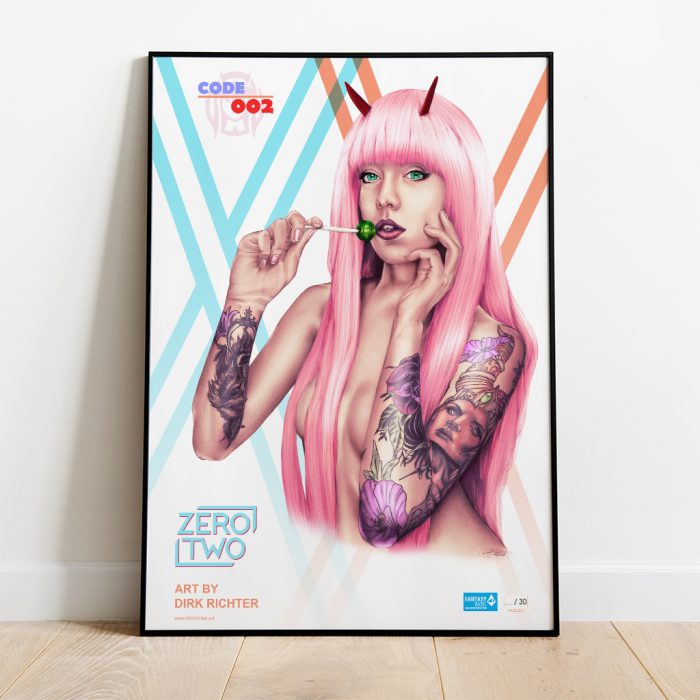 gerahmter Kunstdruck Wandbild Zero Two