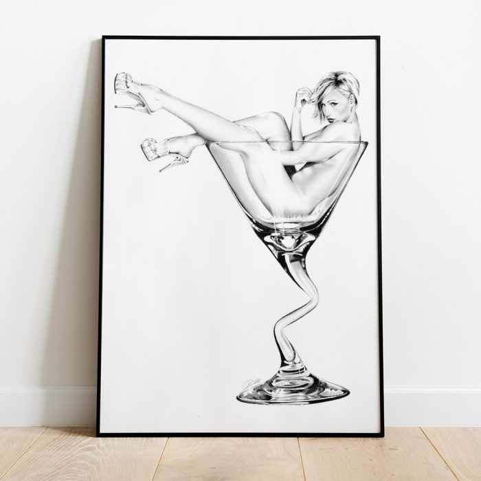 gerahmter Kunstdruck Wandbild Martini Sunrise