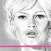 Zeichnung Kunstdruck Brigitte Bardot