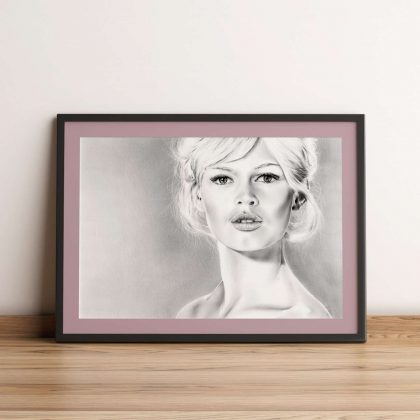 gerahmter Kunstdruck Wandbild Brigitte Bardot