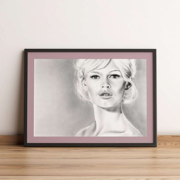 gerahmter Kunstdruck Wandbild Brigitte Bardot