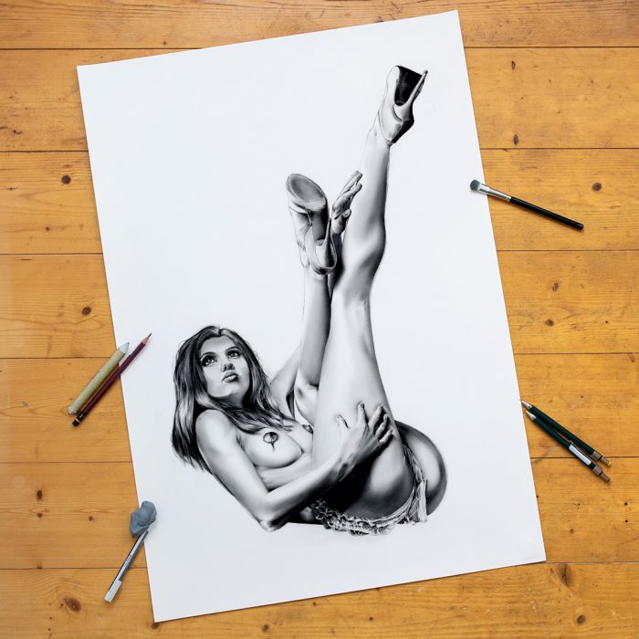 original Zeichnung Legs up original Zeichnung Legs up