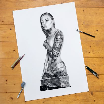 original Zeichnung Aglaia