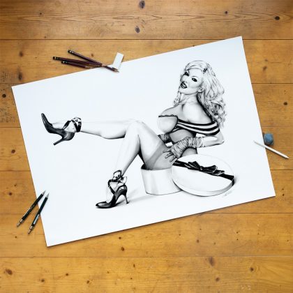 original Zeichnung Happy Holliday