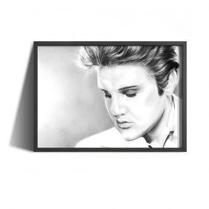 Bleistiftzeichnung Portrait Kunst Dirk Richter - Kunstwerk Elvis Presley
