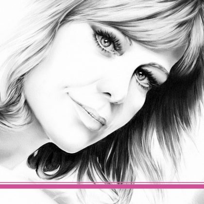 Bleistiftzeichnung Portrait Kunst Dirk Richter - Kunstwerk Original Hildegard Knef