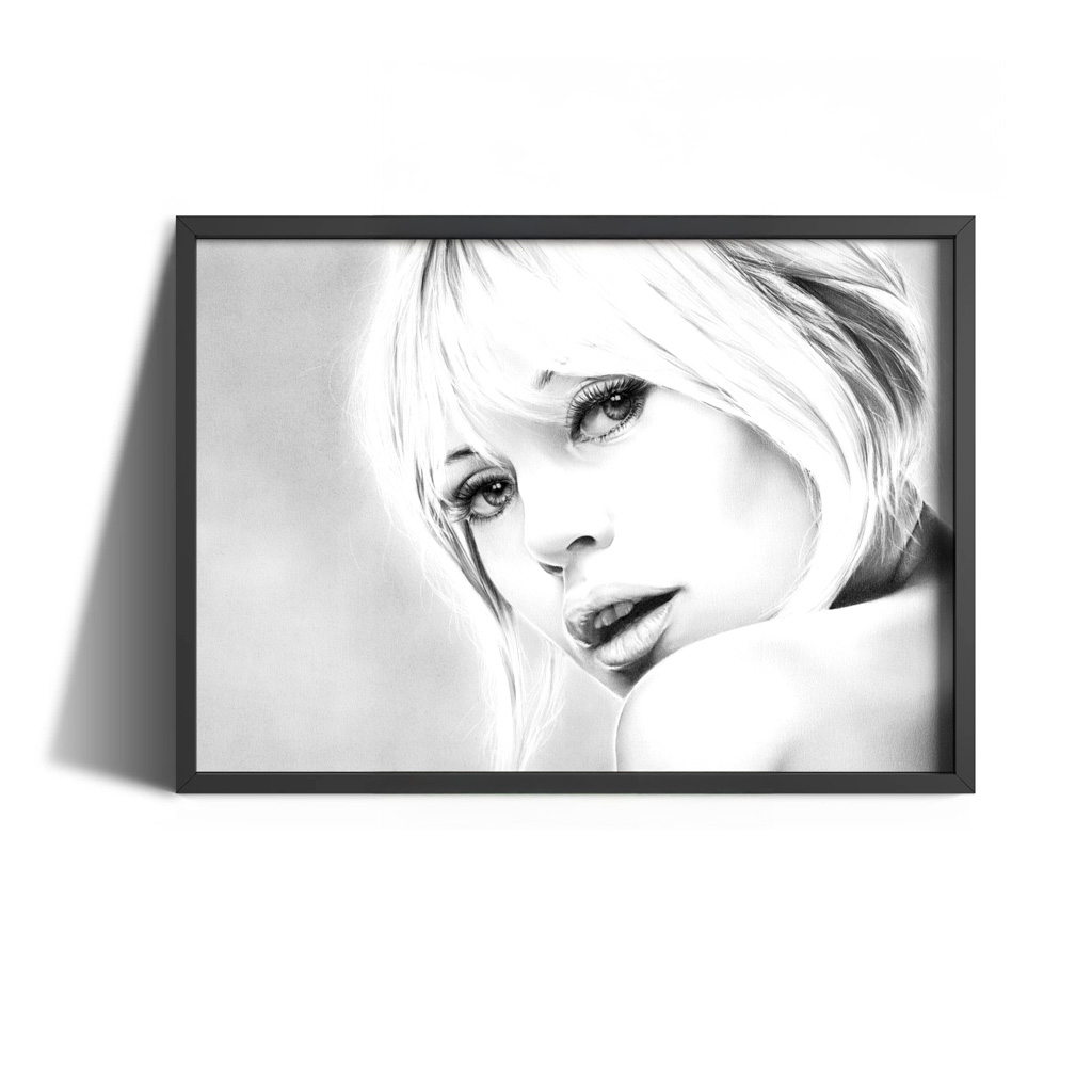 Bleistiftzeichnung Portrait Kunst Dirk Richter - Kunstwerk Brigitte Bardot 2