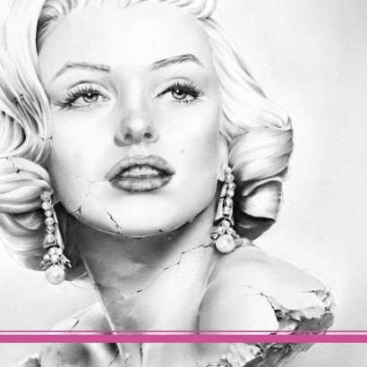 Bleistiftzeichnung Portrait Kunst Dirk Richter - Kunstwerk Original Büste Marilyn Monroe
