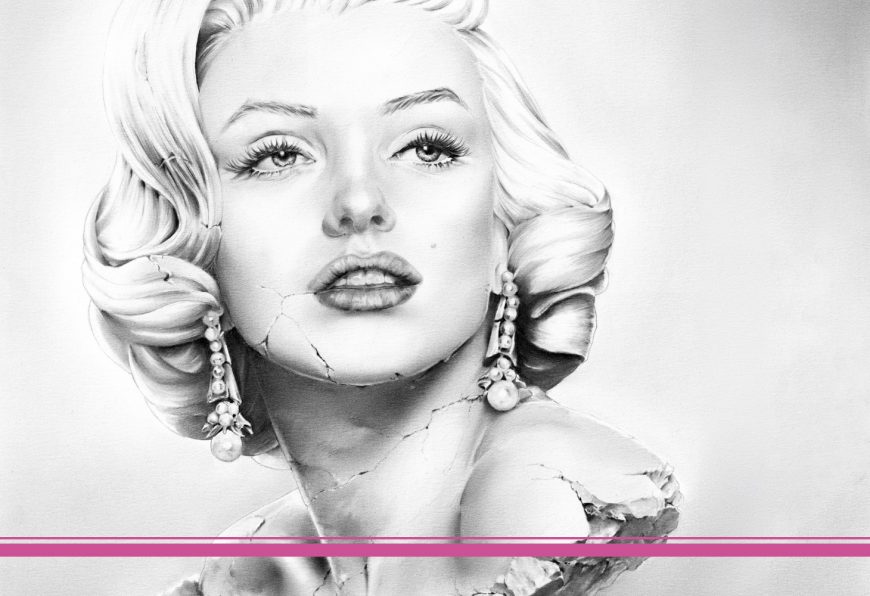 Bleistiftzeichnung Portrait Kunst Dirk Richter - Kunstwerk Original Büste Marilyn Monroe