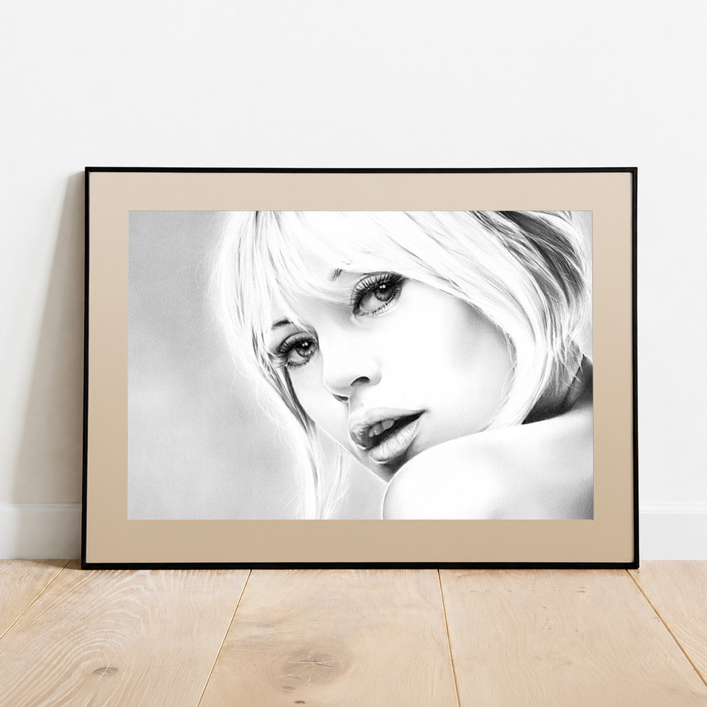 gerahmter Kunstdruck Brigitte Bardot 2