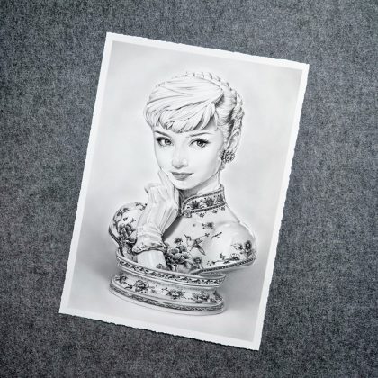 Dirk Richter Artist proof Bütten Kunstdruck Audrey Hepburn Büste limitiert