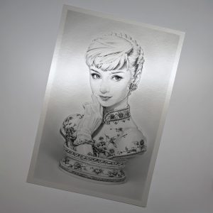 silver line Kunstdruck limitiert Audrey Hepburn Büste Dirk Richter silver line Kunstdruck limitiert Audrey Hepburn Büste