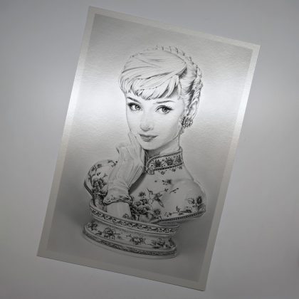 Dirk Richter silver line Kunstdruck limitiert Audrey Hepburn Büste