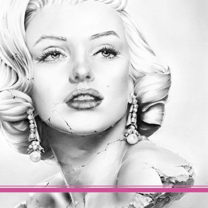 Bleistiftzeichnung Portrait Kunst Dirk Richter - Kunstwerk Original Marilyn Monroe Büste
