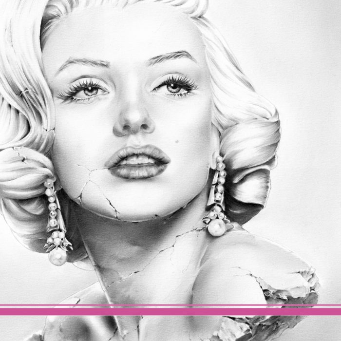 Bleistiftzeichnung Portrait Kunst Dirk Richter - Kunstwerk Original Marilyn Monroe Büste