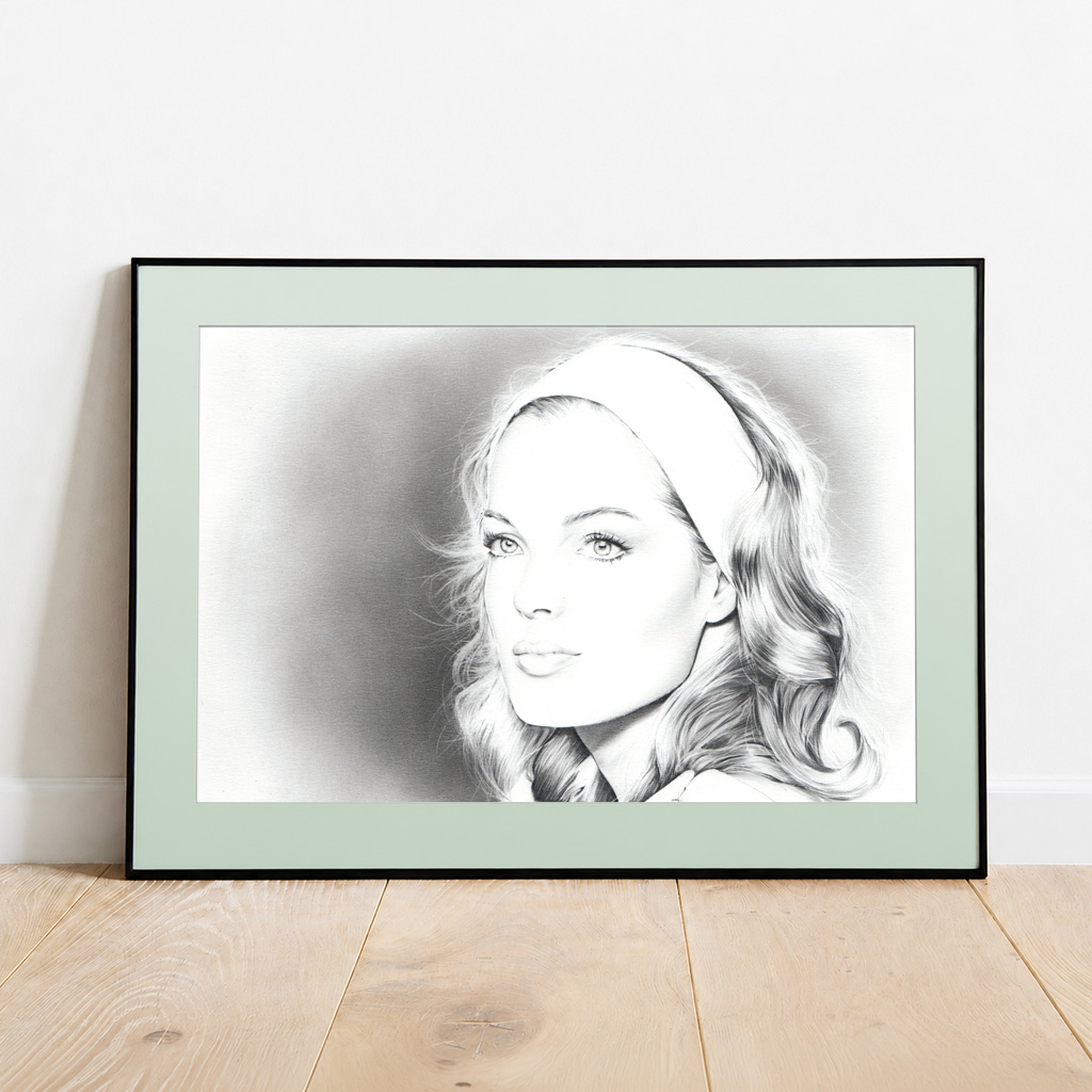 gerahmter Kunstdruck Wandbild Romy Schneider 2