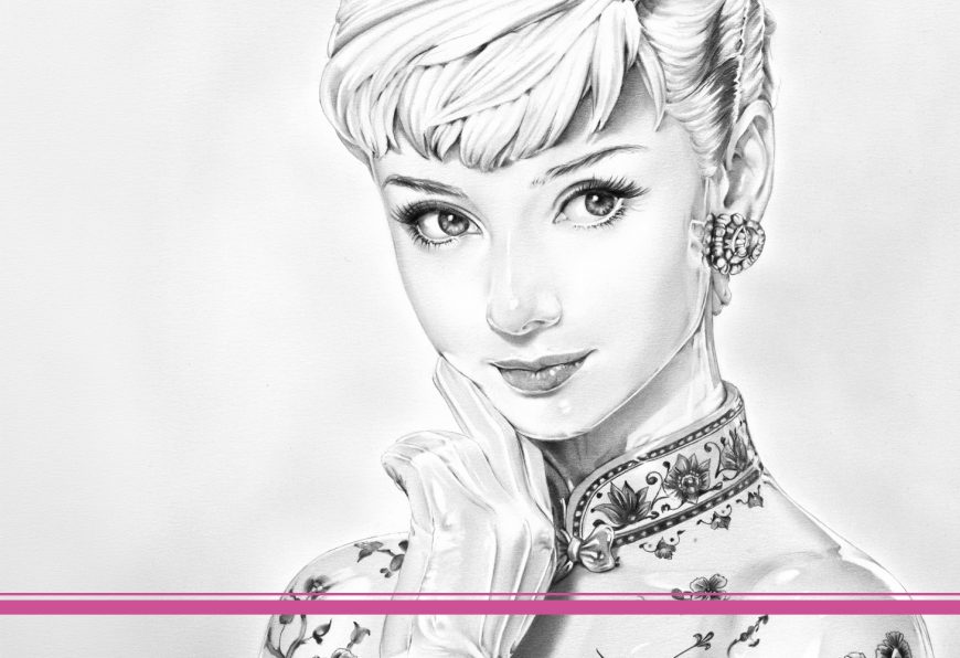 Blog Bild Zeichnung Audrey Hepburn Büste
