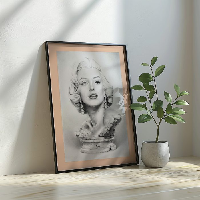 angelehnter Rahmen Marilyn Monroe Büste